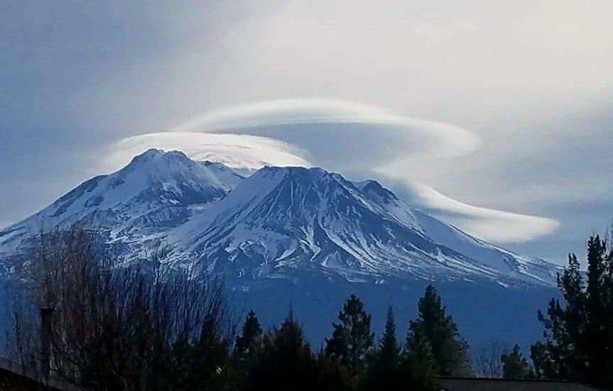 Snow capped mountains